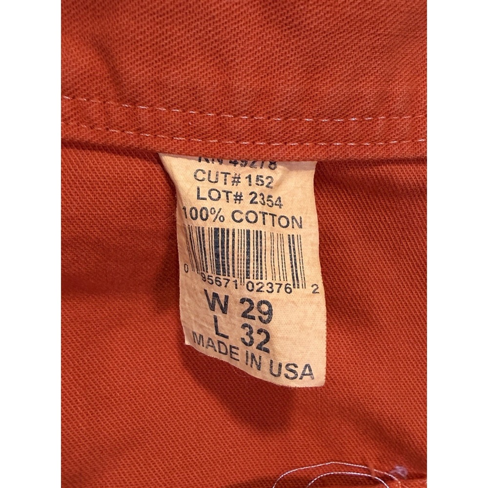 VTG Stan Ray Carpenter Pants Size 30x29 RARE Bright Orange Workwear Made in USA - Picture 5 of 7